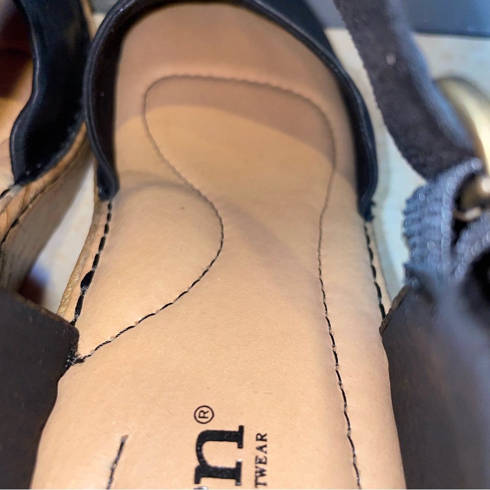 BORN Nellie Comfort Mary Jane Wedge Sandal Leather Clog Handcrafted Scandi Boho - Picture 13 of 16
